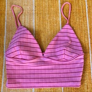 Zara Fitted Cropped Cami - Light Pink & Red Stripe